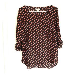 Loft outlet black with orange flower top sz M
